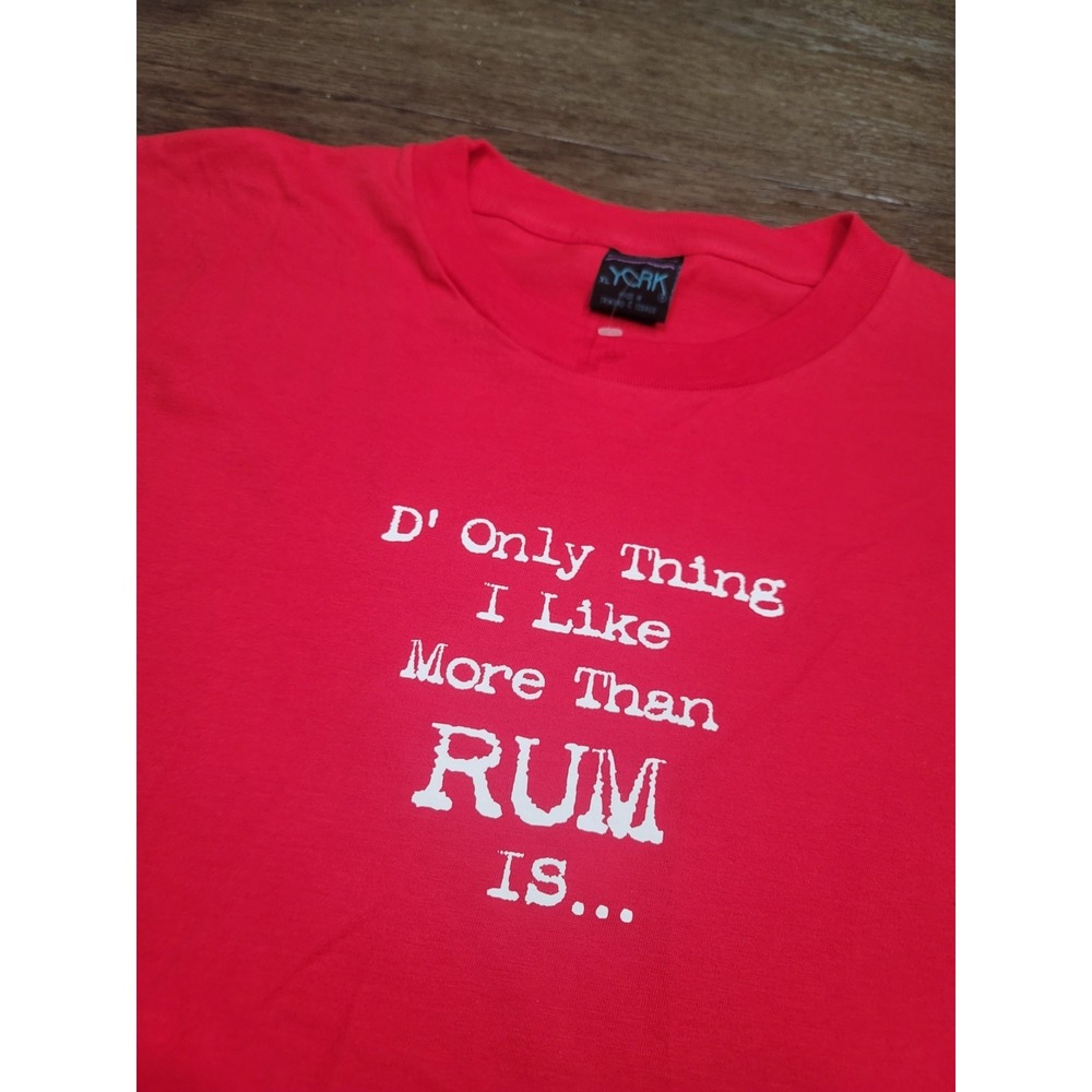 Vintage MORE Rum Shirt Trinidad T-Shirt Tee Funny Drinking Party Bar Gift Red XL